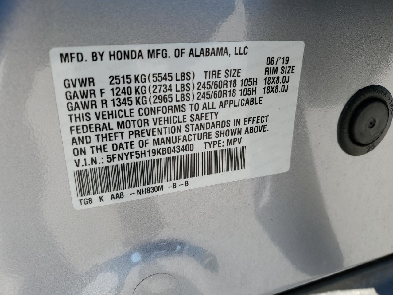 Honda Pilot Lx Image 12