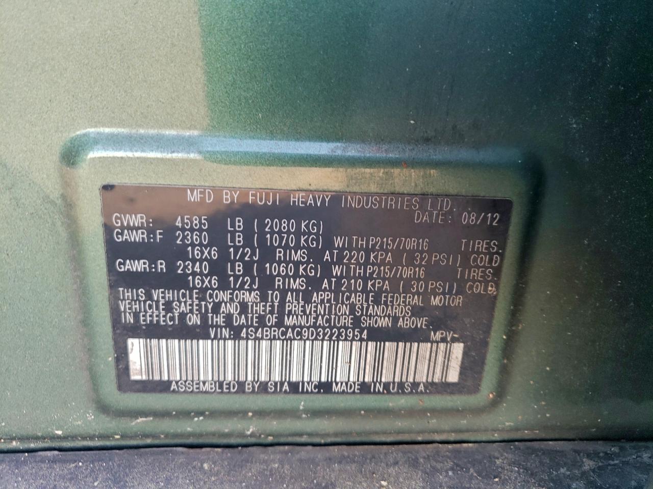 Subaru Outback 2.5i Image 12