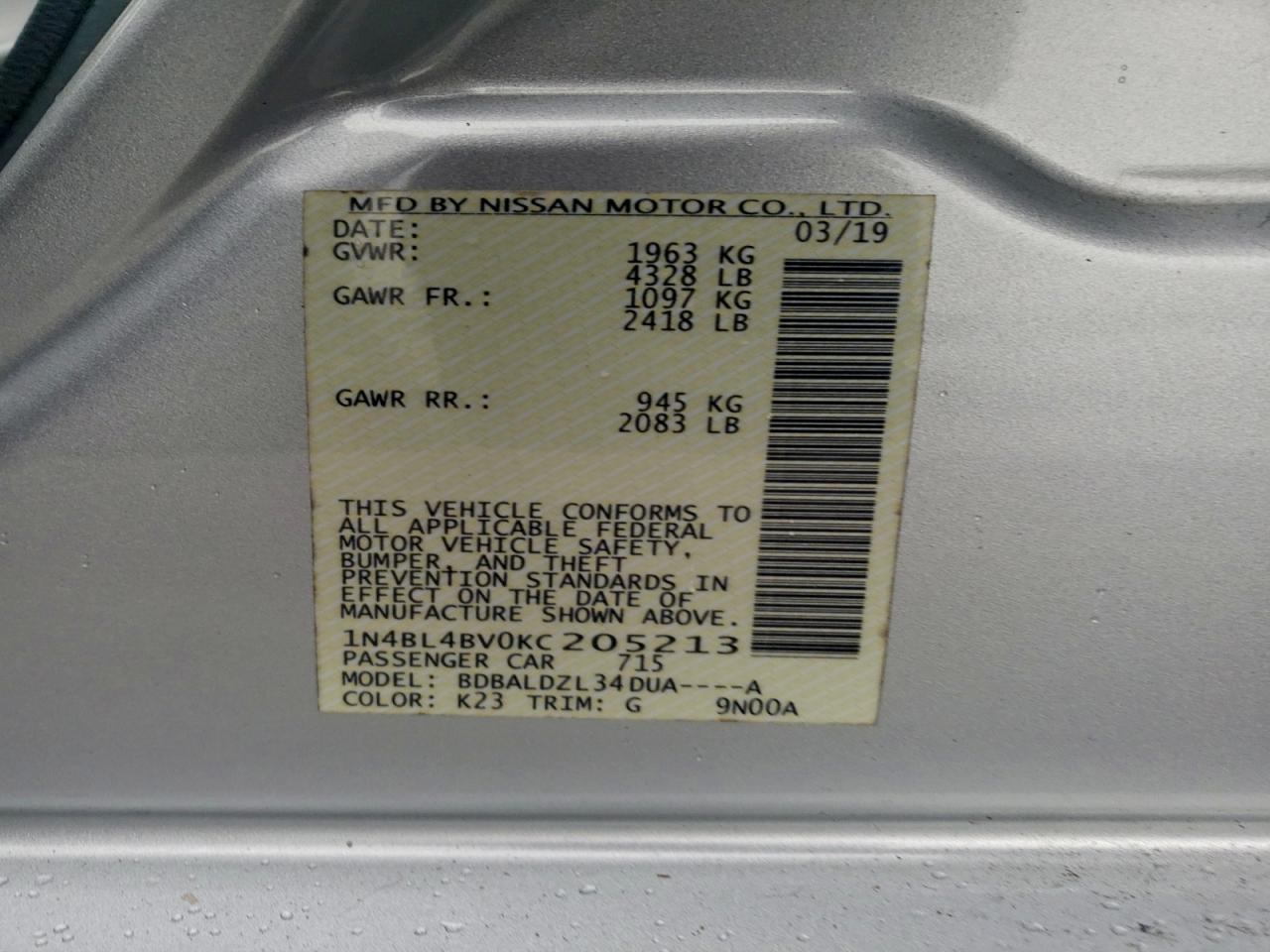 Nissan Altima S Image 10