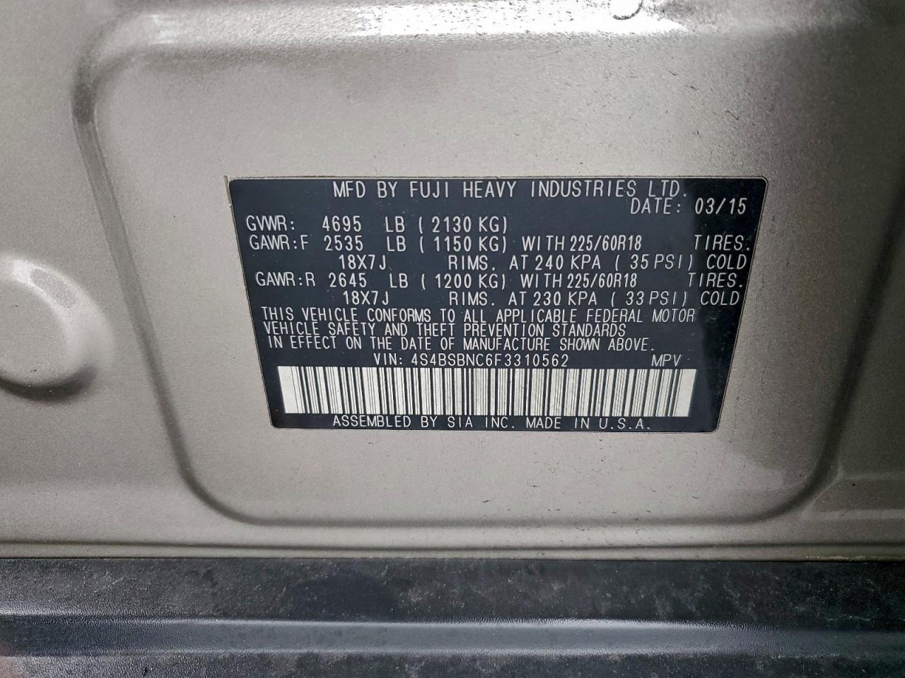 Subaru Outback 2.5i Limited Image 7