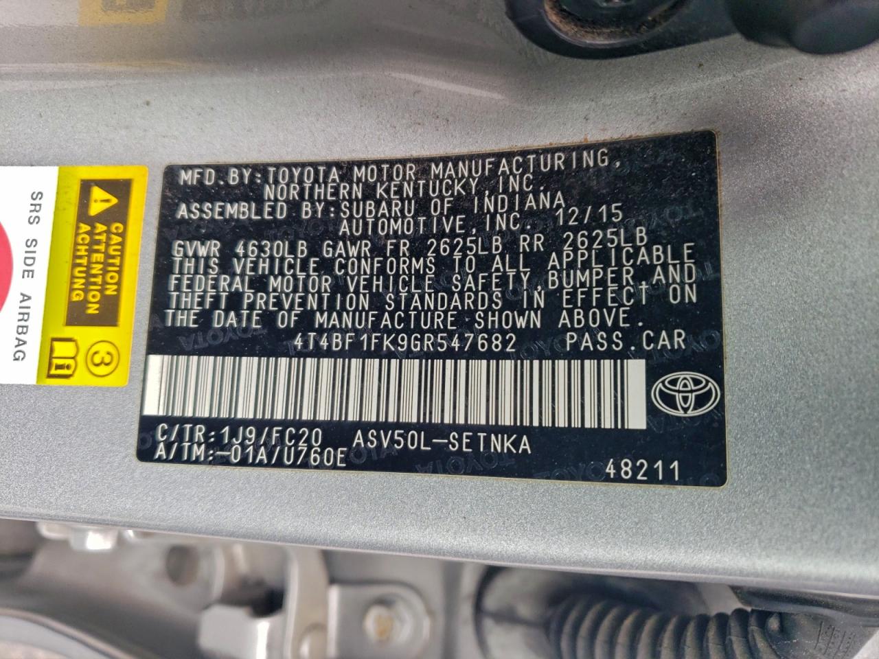 Toyota Camry Le Image 12